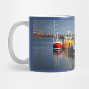 Fishing boats in harbour Mug